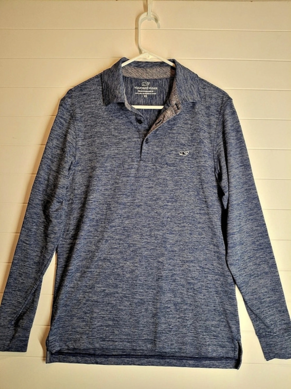 vineyard vines Performance Striped Long Sleeve Polo in Blue Size XS